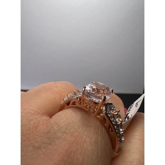 Pink Kunzite Rose Gold Over Sterling Silver Ring size 9 - Picture 5 of 10